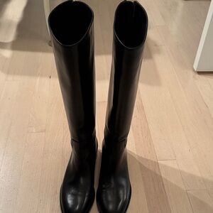Tom Ford  Black Knee-High Leather Boots,